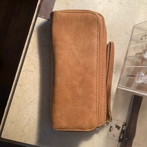 Brown wallet purse clutch